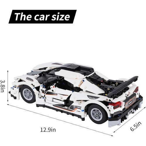  Enjbrick Car Building Kit,Cars Collectible Building Blocks Toy for Adults,1:14 Scale Race Car Model Engineering Toy 1250 Pieces