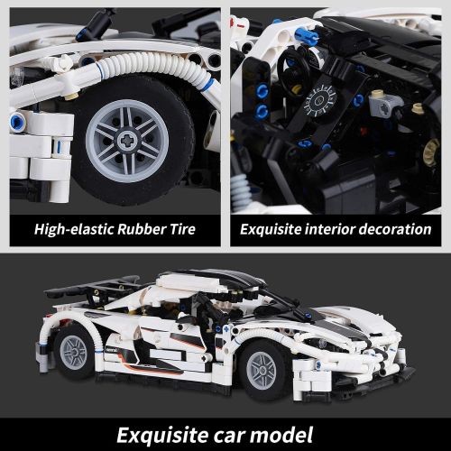  Enjbrick Car Building Kit,Cars Collectible Building Blocks Toy for Adults,1:14 Scale Race Car Model Engineering Toy 1250 Pieces