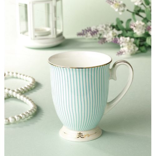  ENJOHOS Royal Vintage Porcelain Bone China Coffee Mug/Tea Cup/Gift Ideas (Royal Blue Stripe)