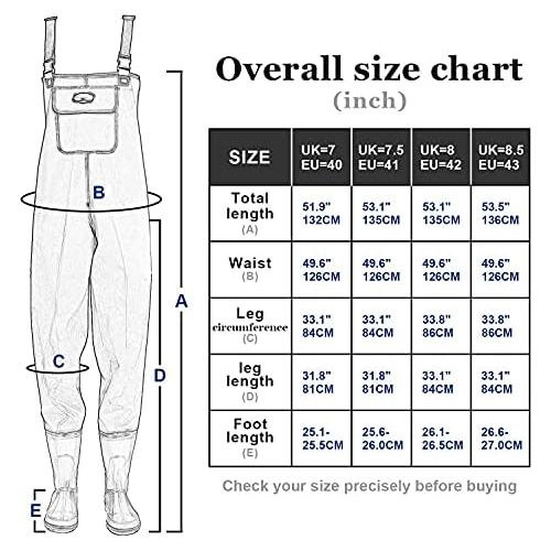  [아마존베스트]ENJOHOS Fishing Waders, Fishing Trousers with Boots, Pond Pants