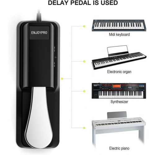  [아마존베스트]ENJOYPRO Sustain Pedal, Electronic Piano Keyboard Pedal, Universal Foot Damper Pedal with 1/4 Inch Plug