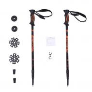 ENKEEO Trekking Poles Anti Shock & Quick Lock Hiking Poles Ultralight Collapsible Trail Walking Stick with Durable Aluminum (Black and Orange, 1 Pair / 2 Pack)