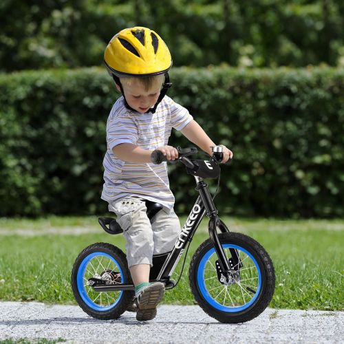  ENKEEO 14 12 inches Sport Balance Bike No Pedal Control Walking Bicycle Transitional Cycling Training Rubber Tires, Adjustable Seat Upholstered Handlebars Kids Toddlers