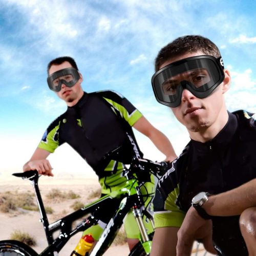 ENKEEO Motorcycle Goggles ATV Dirt Bike Off Road Racing MX Goggles Dust Proof Bendable Eyewear for Cycling Motocross Skiing