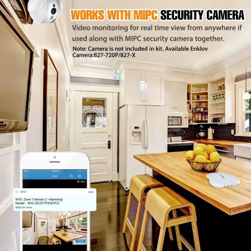  ENKLOV WiFiPSTN DIY Home Security Alarm System Kit DoorWindow Sensor,PIR Motion Sensor,Remote Tag,Works Alexa MIPC Security Camera, App Remotely Control(iOS&Android)