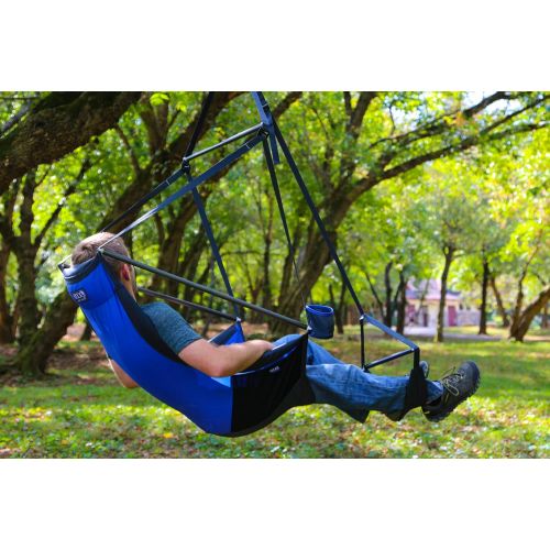  ENO, Eagles Nest Outfitters Lounger Hanging Chair, Royal/Charcoal