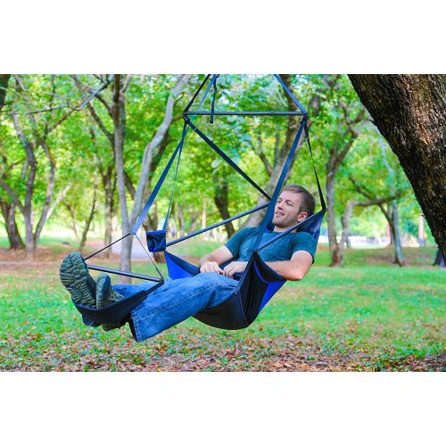  ENO, Eagles Nest Outfitters Lounger Hanging Chair, Royal/Charcoal