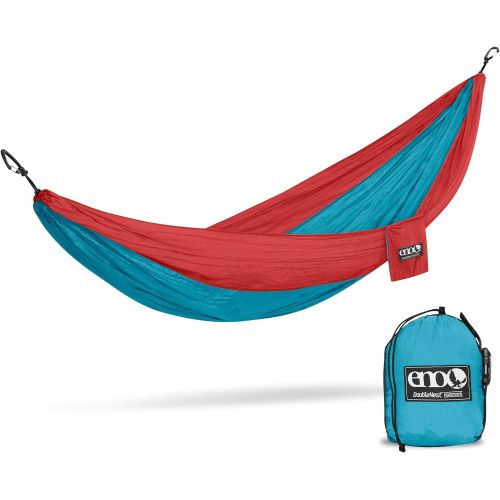  [아마존베스트]ENO, Eagles Nest Outfitters DoubleNest Lightweight Camping Hammock, 1 to 2 Person, Special Edition Colors, Charcoal/Maroon