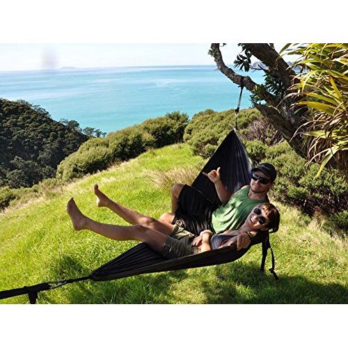  Eagles Nest Outfitters ENO DoubleNest Hammock Royal/Charcoal with Atlas Straps