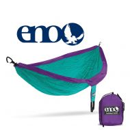 ENO - Eagles Nest Outfitters DoubleNest Print, Portable Hammock for Two, Woodgrain/Cyan
