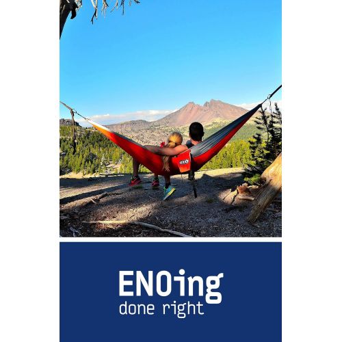  ENO - Eagles Nest Outfitters DoubleNest Print, Portable Hammock for Two, Woodgrain/Cyan