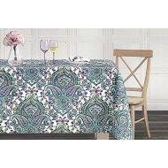 ENVOGUE Jeweltone Paisley Medallion Tablecloth, 60-by-120 Inch Oblong Rectangular
