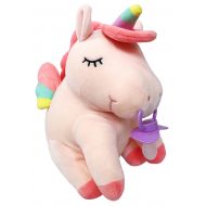 ENVY BODY SHOP Envy Body Shop Adult Pacifier Stuffie Animal Plush Kiss The Unicorn Pacifier Holder (Pink)
