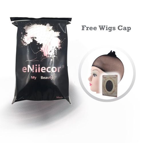  ENilecor eNilecor Short Bob Hair Wigs 12 Straight with Flat Bangs Synthetic Colorful Cosplay Daily Party Wig for...