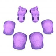 eNilecor Kids Knee Pads Elbow Pads Wrist Guards for Skateboarding Cycling Skating Roller Blading Protective Gear Pack of 6 (Small, Purple)