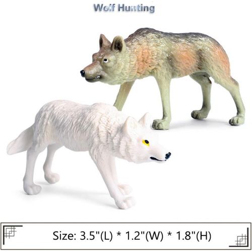 EOIVSH 8 PCS Wild Animal Wolf Toys, Realistic Forest Animal Wolf Figures Toy Set, Educational Preschool Wolf Playset Model Figurines for Collection, Gift, Cake Topper