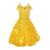EONDEAR Little Girls Princess Belle Costume Halloween Layered Fancy Dress Yellow