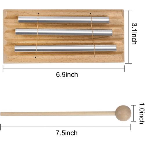  Meditation Trio Chime, EONLION Three Tone Solo Percussion Instrument for Prayer, Yoga, Eastern Energy Chime for Meditation and Classroom Use