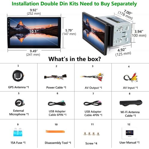  [아마존베스트]2021 Double Din Car Stereo,Android 10 Radio with Bluetooth 4.0,Built-in DSP, Eonon 10.1 Inch Car Radio with IPS Screen Car Stereo Support WiFi/Fast Boot/Backup Camera(NO DVD/CD)-GA