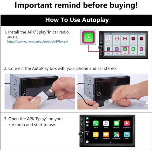  Eonon A0585 USB Dongle Android Auto and Car Play Autoplay for Eonon Android 10/ 8.0/8.1/9.0 Car Radio GA93 Car Stereo and GA9465,GA9480A,GA9453,GA9463,GA9451,GA9449 Etc.