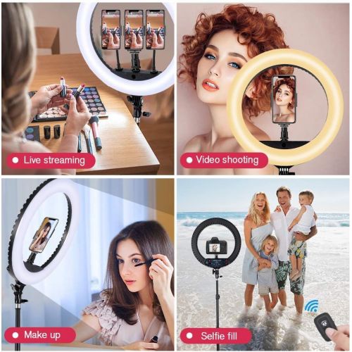  [아마존베스트]EOTO LIGHT 18 inch LED Ring Light with Tripod Stand Dimmable Makeup Selfie Ring Light for Studio Portrait YouTube Vlog Video Shooting with Carrying Bag and Remote Controller