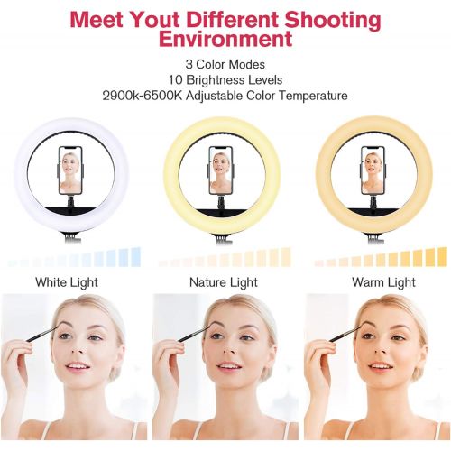  [아마존베스트]EOTO LIGHT 18 inch LED Ring Light with Tripod Stand Dimmable Makeup Selfie Ring Light for Studio Portrait YouTube Vlog Video Shooting with Carrying Bag and Remote Controller