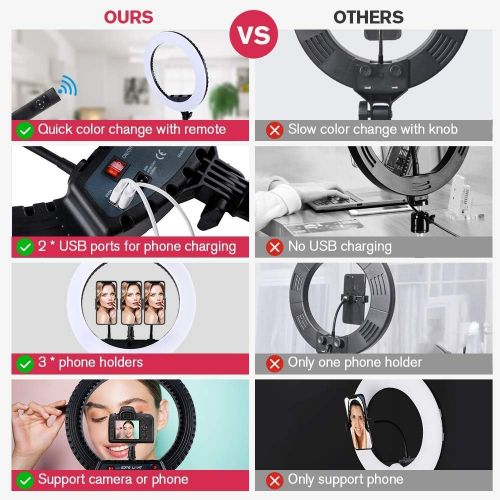  [아마존베스트]EOTO LIGHT 18 inch LED Ring Light with Tripod Stand Dimmable Makeup Selfie Ring Light for Studio Portrait YouTube Vlog Video Shooting with Carrying Bag and Remote Controller