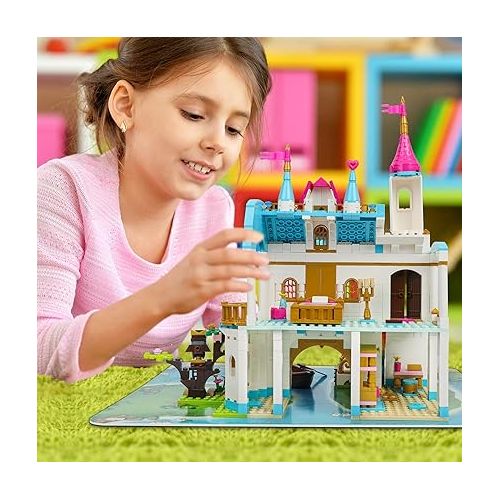  Friends Heartlake Castle Building Blocks Set, Girls Princess Castle Palace Building Bricks Kit, Educational STEM Toy Playset Creative Birthday Gift for Kids, Girls Aged 6+ (577 Pieces)