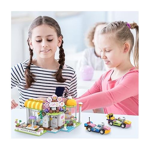  Friends Park Cafe Shop and Heart Cake House Building Set for Girls 6-12, Imaginative and Creative Toy Building Blocks Kit Best Gift for Kids, Boys, and Girls Ages 6+ New 2023 (790 Pieces)