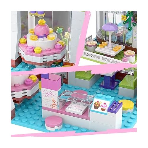  Friends Park Cafe Shop and Heart Cake House Building Set for Girls 6-12, Imaginative and Creative Toy Building Blocks Kit Best Gift for Kids, Boys, and Girls Ages 6+ New 2023 (790 Pieces)