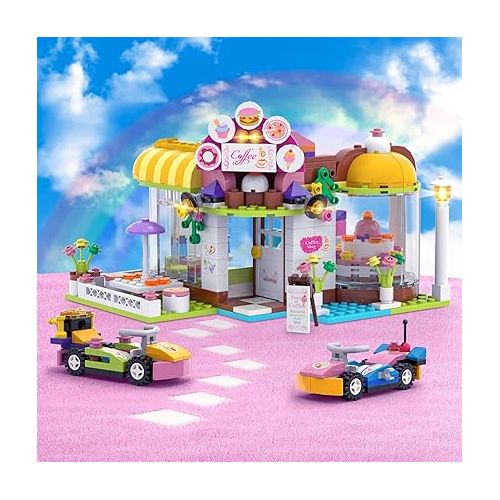  Friends Park Cafe Shop and Heart Cake House Building Set for Girls 6-12, Imaginative and Creative Toy Building Blocks Kit Best Gift for Kids, Boys, and Girls Ages 6+ New 2023 (790 Pieces)