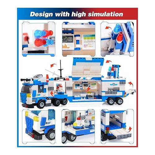  EP EXERCISE N PLAY SWAT City Police Station Building Blocks Toys, with Anti-Terrorism Police Command Center Truck, Police Station and Cop Cars for Boys Kids Construction Toys 776 Pieces