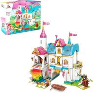 EP EXERCISE N PLAY Building Toy Deluxe Brick for Ages 6-12 Girls Boys,Princess Leah Lake Rainbow Castle Building Kit Castle Toy House Toys,Creative Building Toys,Recreat