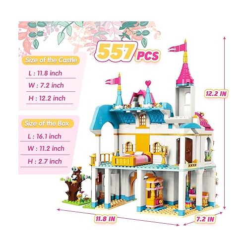  EP EXERCISE N PLAY Building Toy Deluxe Brick for Ages 6-12 Girls Boys,Princess Leah Lake Rainbow Castle Building Kit Castle Toy House Toys,Creative Building Toys,Recreat