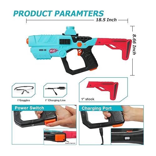  Splatter Blaster Auto, Electric Splat Blaster Toys for Outdoor Activities-Shooting Team Game