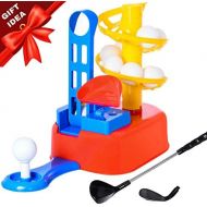 [아마존베스트]Exercise N Play Golf Toys Set, Kids Outdoor Toys, Kids Golf Clubs, Golf Ball Game, Early Educational, Outdoor Outside Exercise Toys for 3, 4, 5, 6, 7 Year Olds Kids, Toddlers, Boys