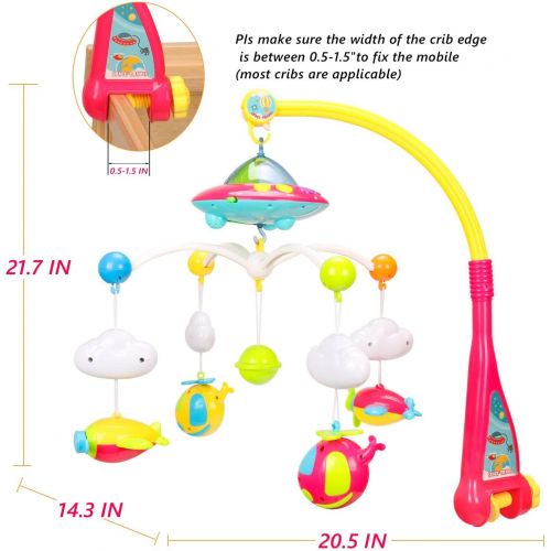  EP EXERCISE N PLAY Baby Mobiles, Crib Musical Mobiles, Nursery Bed Bell with Lights and Music, Bed Decoration Toy Hanging Rotating Rattles Toy for Infant Newborn Sleep