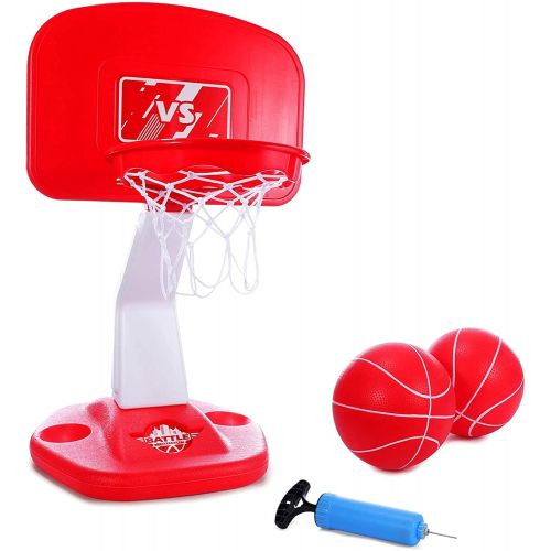  EP EXERCISE N PLAY Swimming Pool Basketball Hoop with Base,Above Ground Pool Basketball Hoop,Water Basketball Hoop for Poolside with 2 Balls and Pump,Pool Toys Game for Boys and Gi