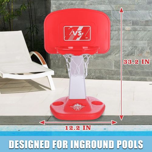  EP EXERCISE N PLAY Swimming Pool Basketball Hoop with Base,Above Ground Pool Basketball Hoop,Water Basketball Hoop for Poolside with 2 Balls and Pump,Pool Toys Game for Boys and Gi