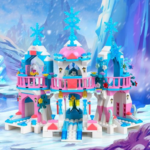  EP EXERCISE N PLAY Friends Building Blocks Toys for Girls Age 6 12 Princess Castle Building Sets for Girls Magical Ice Palace Toy Castle Blocks Kit STEM Learning Roleplay Blocks for Kids Girls Christ