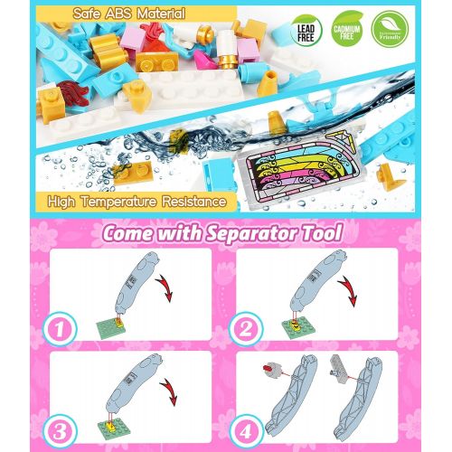  EP EXERCISE N PLAY Friends Castle Building Kit for Girls 6 12, 1117 Pcs Girls Princess Castle Building Blocks Set Palace Pink Bricks Toys, STEM Learning Roleplay Gifts Toy Castle for Girl Boy Kids Ca
