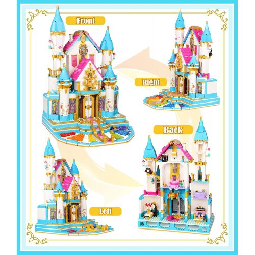  EP EXERCISE N PLAY Friends Castle Building Kit for Girls 6 12, 1117 Pcs Girls Princess Castle Building Blocks Set Palace Pink Bricks Toys, STEM Learning Roleplay Gifts Toy Castle for Girl Boy Kids Ca