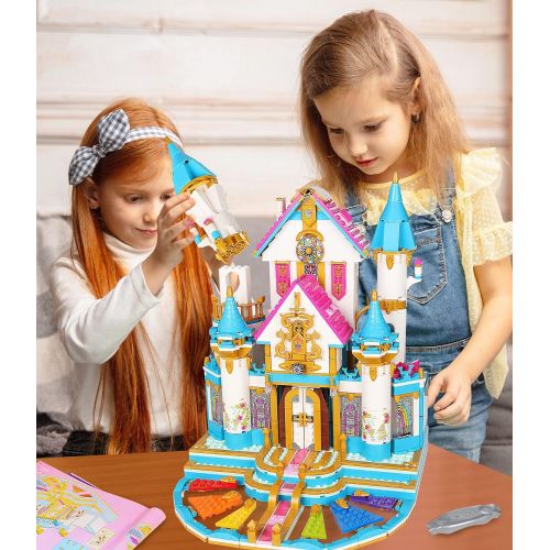  EP EXERCISE N PLAY Friends Castle Building Kit for Girls 6 12, 1117 Pcs Girls Princess Castle Building Blocks Set Palace Pink Bricks Toys, STEM Learning Roleplay Gifts Toy Castle for Girl Boy Kids Ca