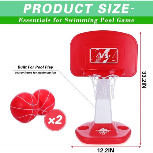  EP EXERCISE N PLAY Pool Basketball Hoops, Swimming Pool Basketball Game for Swimming Pool Party Indoor Outdoor, Include Poolside Basketball Hoop, 2 Balls and Hand Pump