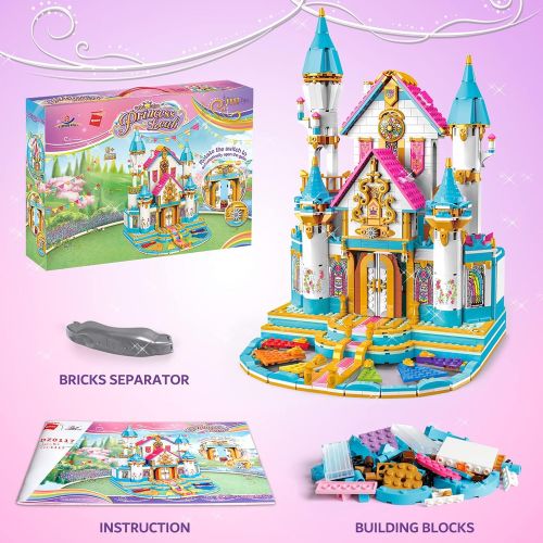  EP EXERCISE N PLAY Friends Flower Castle Building Kit, 1117 Pieces Girls Princess Castle Building Blocks Toys, Creative Construction STEM Building Toys, Best Learning Roleplay Gift for Boys and Girls