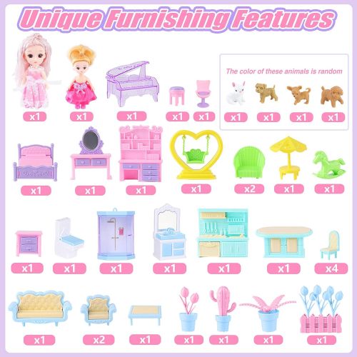 EP EXERCISE N PLAY Dream House Doll House Set, Pink DIY Dollhouse Big Toy