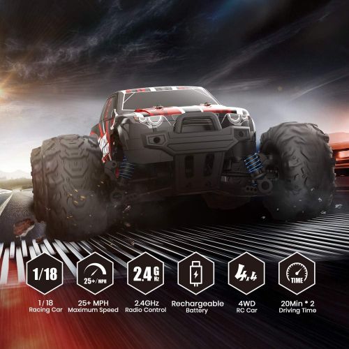  EP EXERCISE N PLAY 1:18 Scale All Terrain RC Car 9300, 40 KPH High Speed 4WD Electric Vehicle with 2.4 GHz Remote Control, 4X4 Waterproof Off-Road Truck with Two Rechargeable Batteries