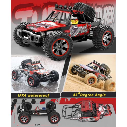  EP EXERCISE N PLAY RC Cars, 1/10 Scale Large High-Speed Remote Control Car for Adults Kids, 48+ kmh 4WD 2.4GHz Off-Road Monster RC Truck, All Terrain Electric Vehicle Toys Boys Gift with 2 Batteries