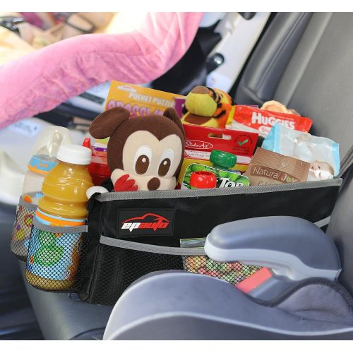  [아마존베스트]EPAuto Premium Travel Pal Car Seat Organizer Storage Bin, Drink Holder