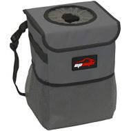 EPAuto Waterproof Car Trash Can with Lid and Storage Pockets, Dark Grey